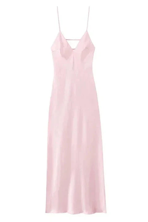 Notiglo - Elegant Backless Sleeveless V Neck High Waist Maxi Dress
