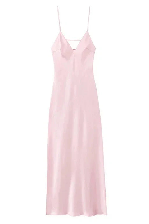 Notiglo - Elegant Printed Pleated Backless Sleeveless Maxi Dress